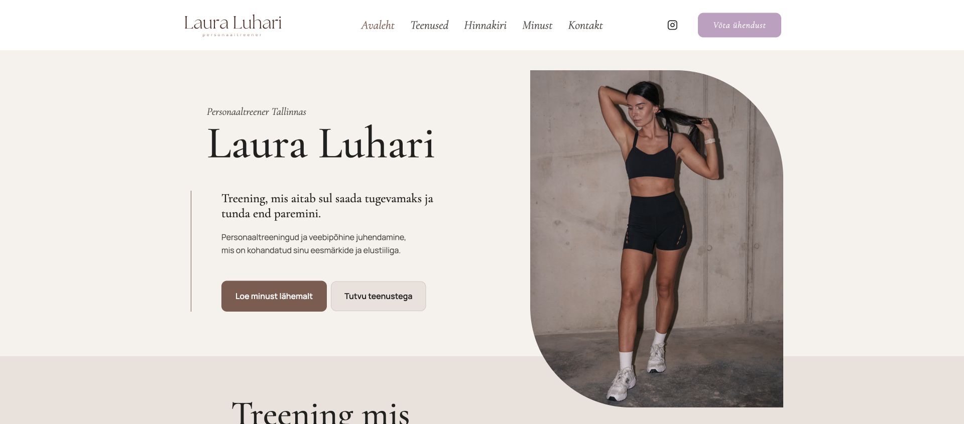 Laura Luhari kodulehe avaleht